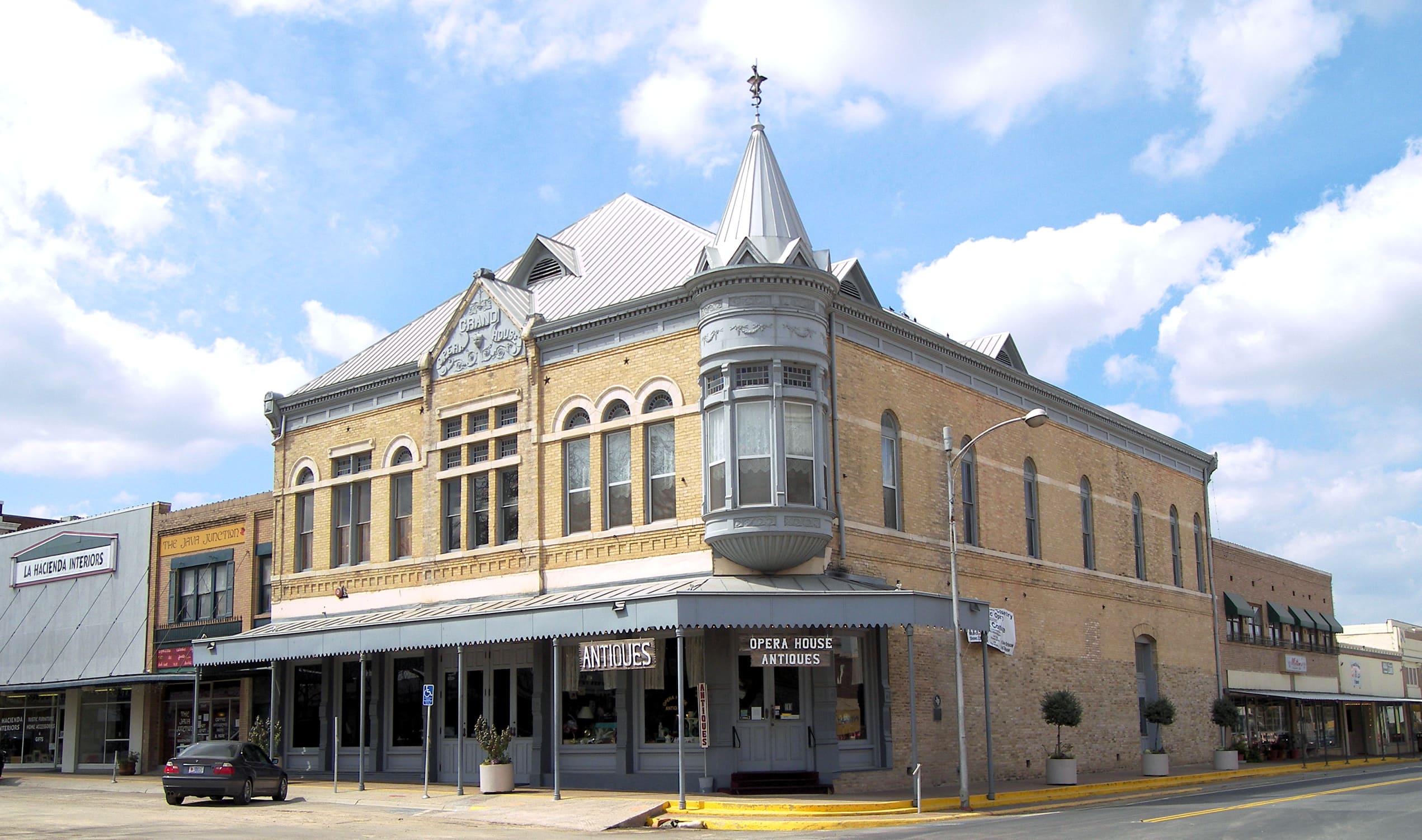 The Historic Grand Opera House on the corner of the downtown square in Uvalde, Texas